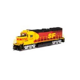 Click here to learn more about the Athearn HO GP50 w/DCC & Sound, SF/Red & Yellow #3828.