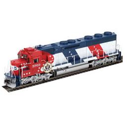 Click here to learn more about the Athearn HO SD45-2, SF/Bicentennial #5703.