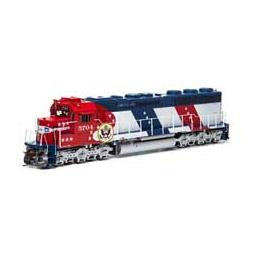 Click here to learn more about the Athearn HO SD45-2 w/DCC & Sound, SF/Bicentennial #5704.