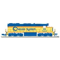 Click here to learn more about the Atlas Model Railroad HO SD35, CHSY/WM #7434.