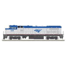 Click here to learn more about the Atlas Model Railroad HO Dash 8-32BWH w/DCC & Sound, AMTK #504.