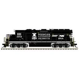 Click here to learn more about the Atlas Model Railroad HO GP40-2, Norfolk  Southern  (OLS) #3052.