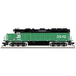 Click here to learn more about the Atlas Model Railroad HO GP40-2, Burlington Northern (Flag) #3042.
