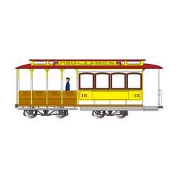 Click here to learn more about the Bachmann Industries HO Cable Car, Yellow & Red.