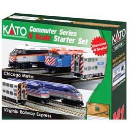 Click here to learn more about the Kato USA, Inc. HO F40PH Starter Set, Metra.