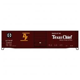 Click here to learn more about the Accurail HO KIT 50'' Steel Box, SF/Texas Chief.