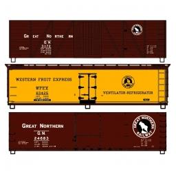 Click here to learn more about the Accurail HO KIT 40'' Wood Reefer/Box, GN (3).