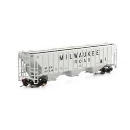 Click here to learn more about the Athearn HO RTR PS 4740 Covered Hopper, MILW/Grey #100634.