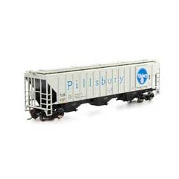Click here to learn more about the Athearn HO RTR PS 4740 Covered Hopper, TLDX/Pilsbury #6757.