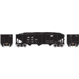 Click here to learn more about the Athearn HO RTR 40'' 3-Bay Ribbed Hopper w/Load, PC #457093.