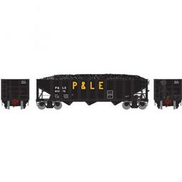 Click here to learn more about the Athearn HO RTR 40'' 3-Bay Ribbed Hopper w/Load, P&LE #80376.