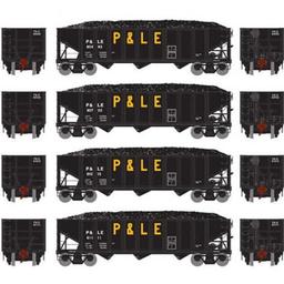 Click here to learn more about the Athearn HO RTR 40'' 3-Bay Ribbed Hopper w/Load, P&LE #2 (4).