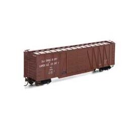Click here to learn more about the Athearn HO RTR 50'' Single Sheathed Box, SJ&L #1033.