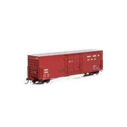 Click here to learn more about the Athearn HO 50'' PC&F SS Box w/14'' Plug Door, NSHR #5556.