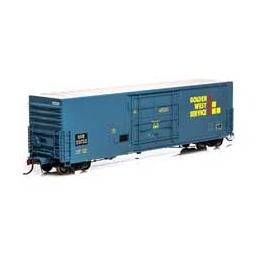 Click here to learn more about the Athearn HO 50'' PC&F SS Box w/14'' Plug Door, SSW/GWS #23722.