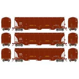 Click here to learn more about the Athearn HO Trinity 3-Bay Hopper, BNSF/Bland Repaint (3).