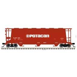Click here to learn more about the Atlas Model Railroad HO ACF 3-Bay Cylindrical Hopper, Potacan #789.