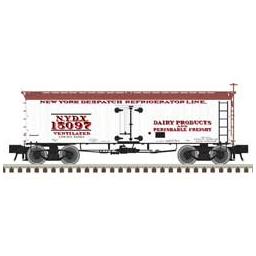 Click here to learn more about the Atlas Model Railroad HO 36'' Wood Reefer, New York Despatch #15097.