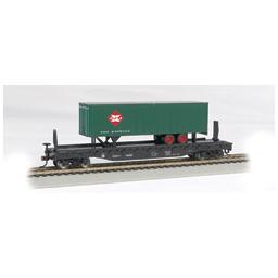 Click here to learn more about the Bachmann Industries HO 52'' 6" Flat w/ 35'' Trailer, B&O/REA.