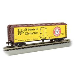 Click here to learn more about the Bachmann Industries HO 40'' Wood Reefer, Roberts Meats of Distinction.