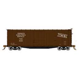 Click here to learn more about the Rapido Trains Inc. HO 40'''' Double Sheath Wood Box, TH&B/Red (4).