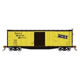 Click here to learn more about the Rapido Trains Inc. HO 40'''' Double Sheath Wood Box, TH&B/Yellow (2).