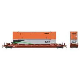 Click here to learn more about the Rapido Trains Inc. HO 53''Well Car w/2 Containers, CPR #527040.