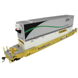 Click here to learn more about the Rapido Trains Inc. HO 53''Well Car w/2 Containers, DTTX/TTX Co #645945.