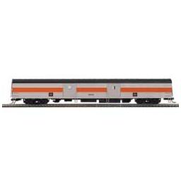Click here to learn more about the M.T.H. Electric Trains HO Streamlined Ribbed Baggage, NH #5583.