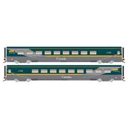 Click here to learn more about the Rapido Trains Inc. HO LRC Business Car, VIA/Green #3453.