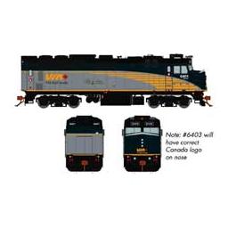 Click here to learn more about the Rapido Trains Inc. N Scale VIA CAN Rebuilt F40PH-2D DC/DCC/S #6403.