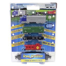 Click here to learn more about the Bachmann Industries HO Battery Operated Rail Champ Train Set.