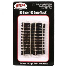 Click here to learn more about the Atlas Model Railroad HO Code 100 18" Radius 1/3 Curve (4).