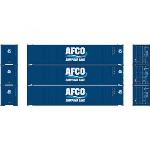 Athearn HO RTR 45'' Container, AFCO/Shipping Line (3)