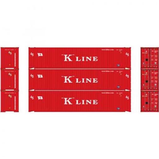 Athearn HO RTR 45'' Container, K-Line (3)