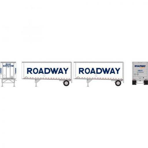 Athearn HO RTR 28'' Trailers w/Dolly, Roadway/Smooth  (2)