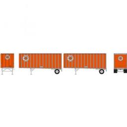 Click here to learn more about the Athearn HO RTR 28'' Trailers w/Dolly, Ringsby (2).