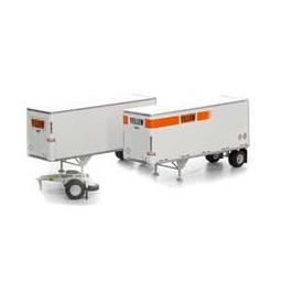 Click here to learn more about the Athearn HO RTR 28'' Trailers w/Dolly, Yellow (2).