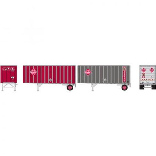 Athearn HO RTR 28'' Trailers w/Dolly, McLean (2)