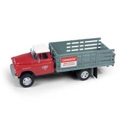 Click here to learn more about the Classic Metal Works HO 1955 Chevy Stakebed Truck, Conoco/Red/Gray.