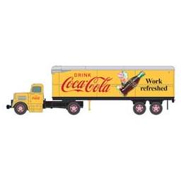 Click here to learn more about the Classic Metal Works HO White WC22 Tractor Trailer Set, Coke/White/Red.