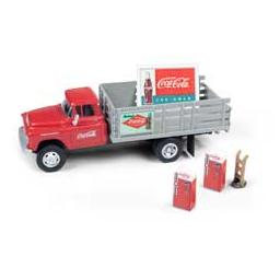 Click here to learn more about the Classic Metal Works HO 1955 Chevy Stakebed Truck/Hand Truck/Sign, Coke.