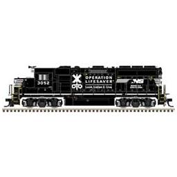 Click here to learn more about the Atlas Model Railroad N GP40-2 w/DCC & Sound,NS/Operation Lifesaver#3045.