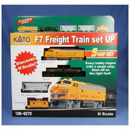 Click here to learn more about the Kato USA, Inc. N F7A w/DCC Freight Set, UP.