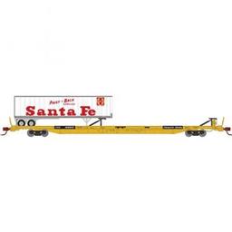 Click here to learn more about the Athearn N F89-F89''8" TOFC Flat w/40 Trailer, TTX/Yellow/SF.