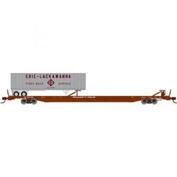 Click here to learn more about the Athearn N F89-F89''8" TOFC Flat w/40 Trailer, TTX/Brown/EL.
