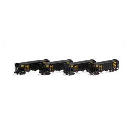 Click here to learn more about the Athearn N 40'''' 3-Bay Ribbed Hopper w/Load, Chessie #2 (4).