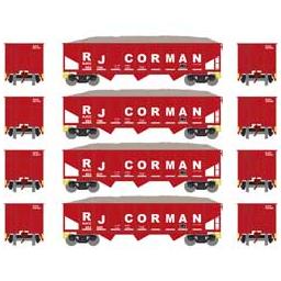 Click here to learn more about the Athearn N 40'' Outside Braced Hopper/Load, RJC (4) #1.