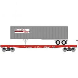 Click here to learn more about the Athearn N 53'' GSC TOFC Flat w/40'' Ex-Post Trailer, CPR #1.