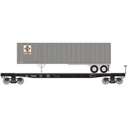 Click here to learn more about the Athearn N 53'' GSC TOFC Flat w/40'' Ex-Post Trailer, EL #1.